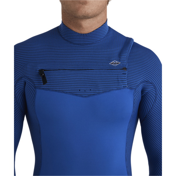 2025 Billabong Mens Revolution Natural 4/3mm Chest Zip Wetsuit 24AW193512 - Dark Cobalt